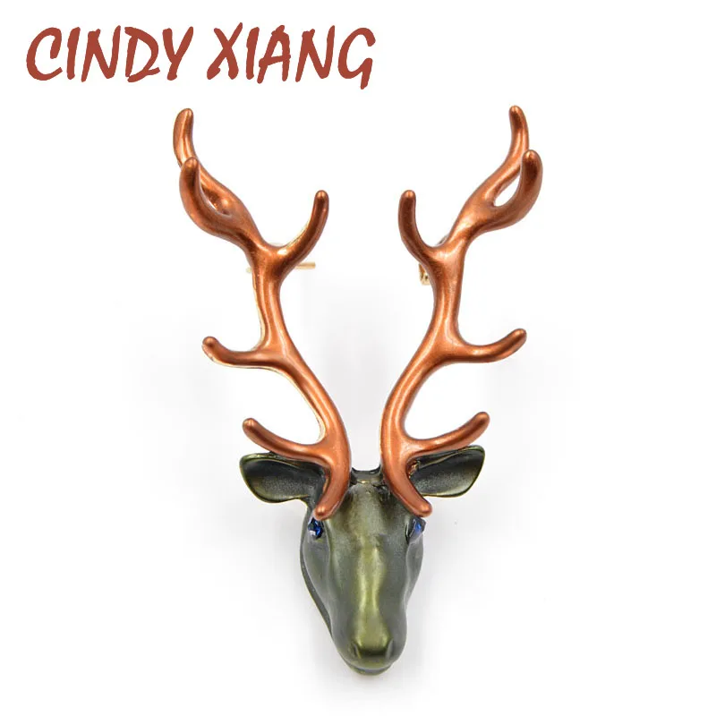 

CINDY XIANG 2 Colors Choose Enamel Pin Reindeer Brooches Unisex Deer Brooch Pin Christmas Deer Jewelry Women Men Accessories