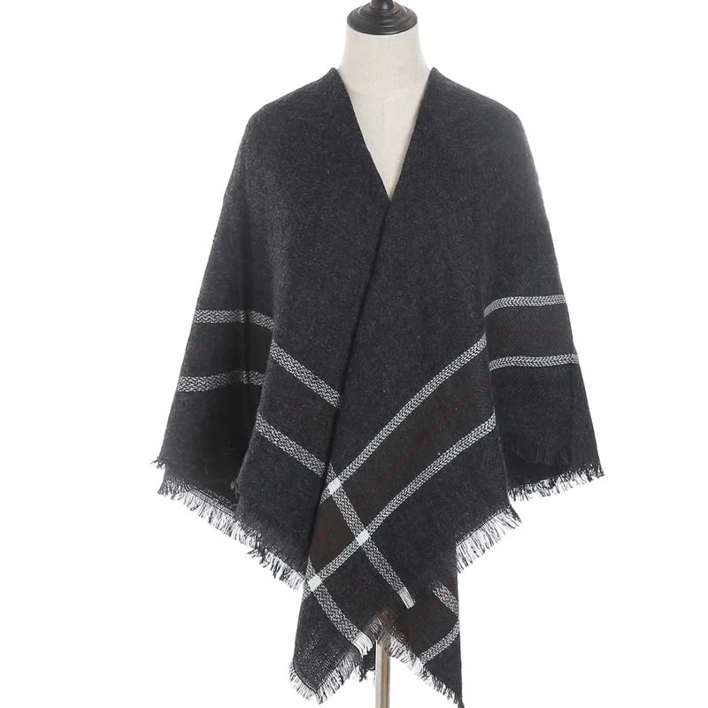 Зимний шарф, роскошный бренд, женские кашемировые шарфы, дизайнерские вязаные теплые шали и палантины, клетчатое Большое Квадратное одеяло для леди из пашмины - Цвет: FG - 18