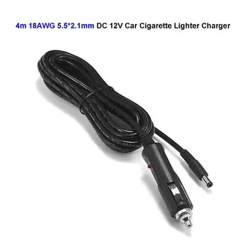 

DC 12-24V 5.5 x 2.1mm Car Charger Cigarette Lighter Power Adapter 18AWG 4m Cable For LED Lighting Automobile Massage Cushion