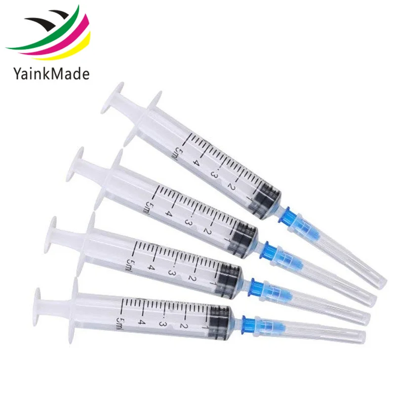 4 pieces/lot Ink refill syringe 5ml Syringe with needle For HP for