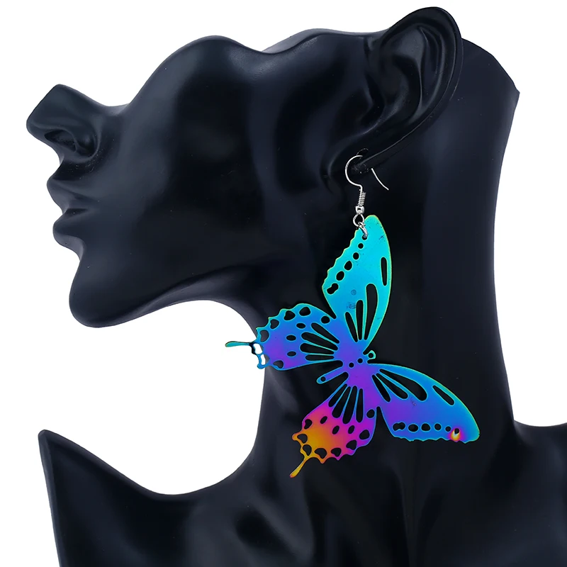 

Liuxsp New Earrings Fashion Colorful Butterfly Earrings Metal Colorful Couple Best Gift Women Jewelry