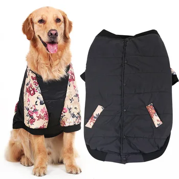 

Winter Warm Big Large Dog Clothes For Pet Dog Hoodie Snowsuit Golden Retriever Pitbull Dog Cotton Padded Jacket Coat Clothing