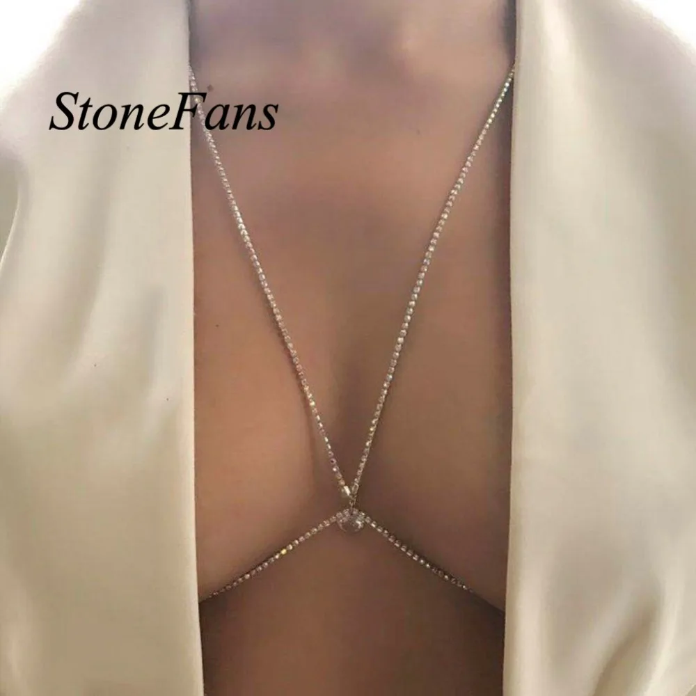 StoneFans Стразы Подвеска цепочка для тела ювелирные изделия Женская портупея
