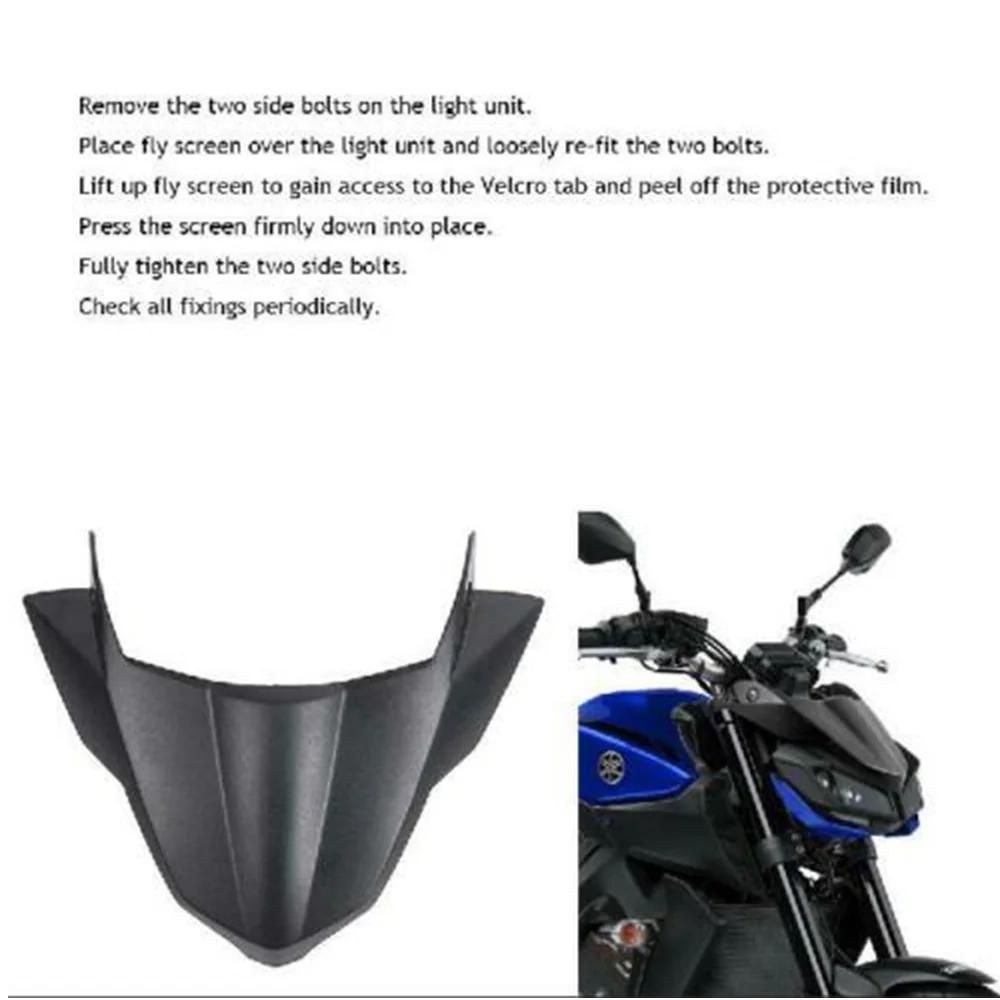 Motorcycle Black Fly Screen Beak Cowl Protector Cover For Yamaha MT09 FZ09 MT 09 FZ 09 MT-09 FZ-09