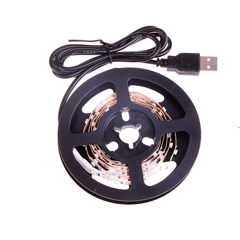 USB Cable Power LED Strip Light Lamp 5V 50CM 1M SMD 3528 Christmas Desk Decor Lamp Tape For TV Background Lighting