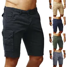 Новые мужские летние рабочие шорты рабочие брюки до колена повседневные спортивные многокарманные однотонные шорты