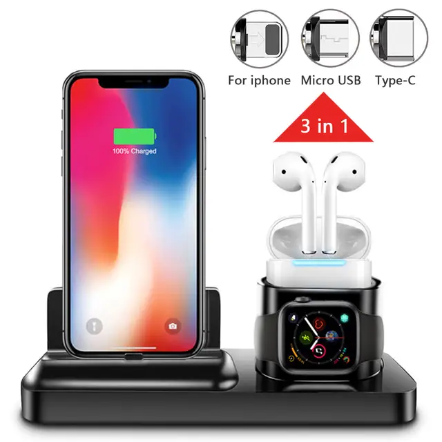 3 in 1 Magnetic charging dock fast charging qi wireless charger stand pad connector for Samsung iPhone AirPods and Apple Watch 3 in 1 Magnetic charging dock fast charging qi wireless charger stand pad connector for Samsung iPhone AirPods and Apple Watch