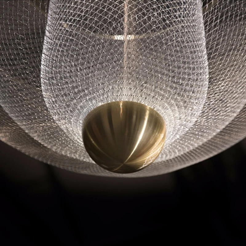 Итальянская металлическая люстра личность гостиная ресторан постмодерн светильник роскошный простой дизайнер сетка для виллы канделябр