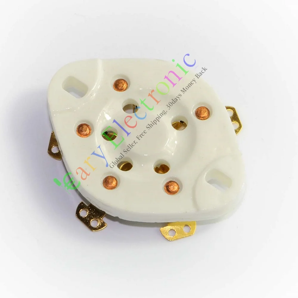 

Wholesale and retail 20pc 5pin Gold Chassis Ceramic vacuum tube socket Base For 807 FU7 27 46 47 37 free shipping