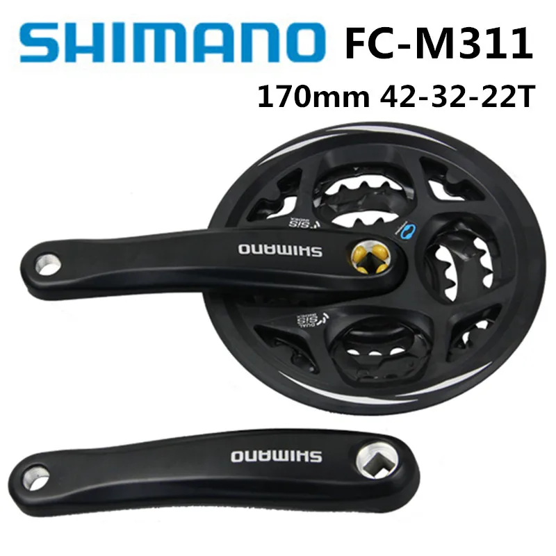 Shimano FC-M311 велосипедный шатун и chainwheelshimano 24S Mount подходит для детей в возрасте от 6/7/8 cassete 18/21/24 скоростей велосипеда 170 мм 42-32-22T P