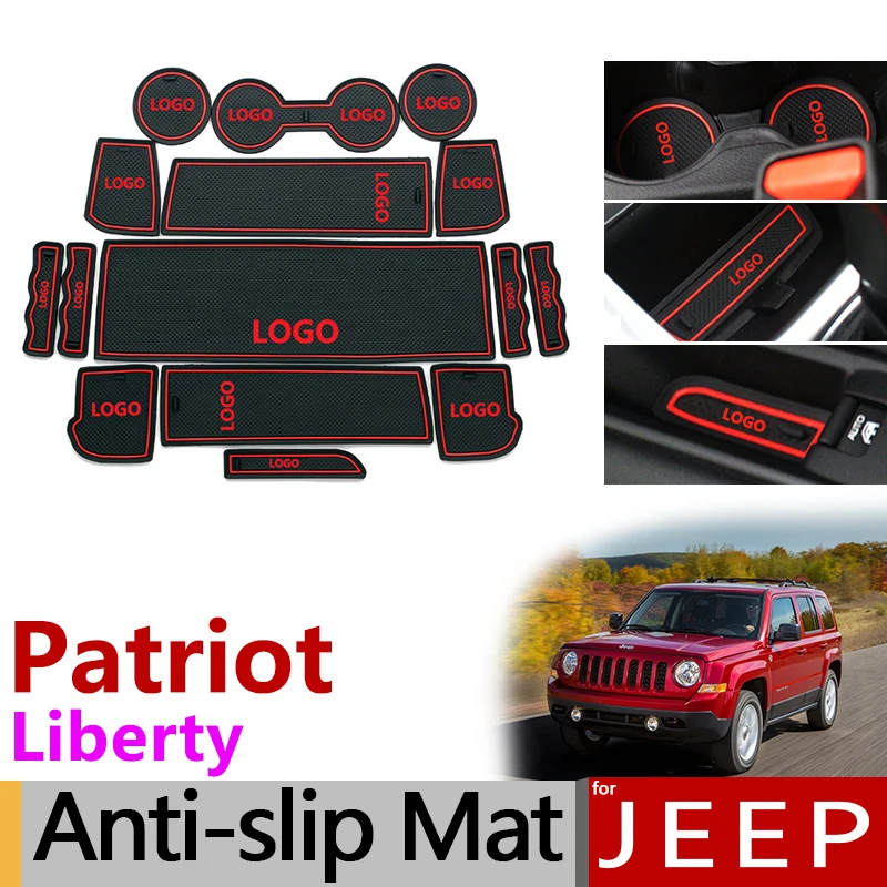 Нескользящий Резиновый коврик для ворот и чашки Jeep Patriot 2007 - 2016 Liberty автомобильные