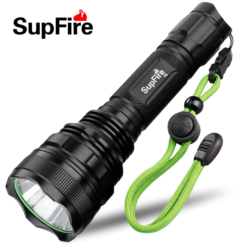 Supfire F6 светодиодный фонарик высокой мощности CREE XM L T6 1100 люмен с аккумулятором