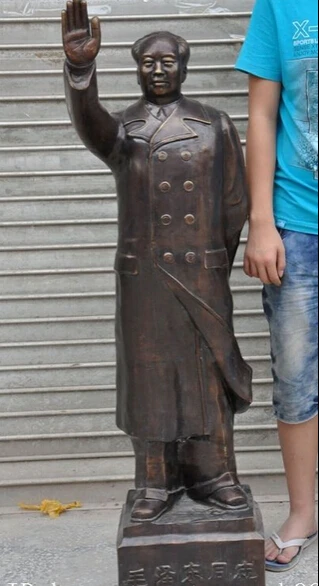 

003162 53" chinese bronze Revolution great Leader President mao zedong chairman statue