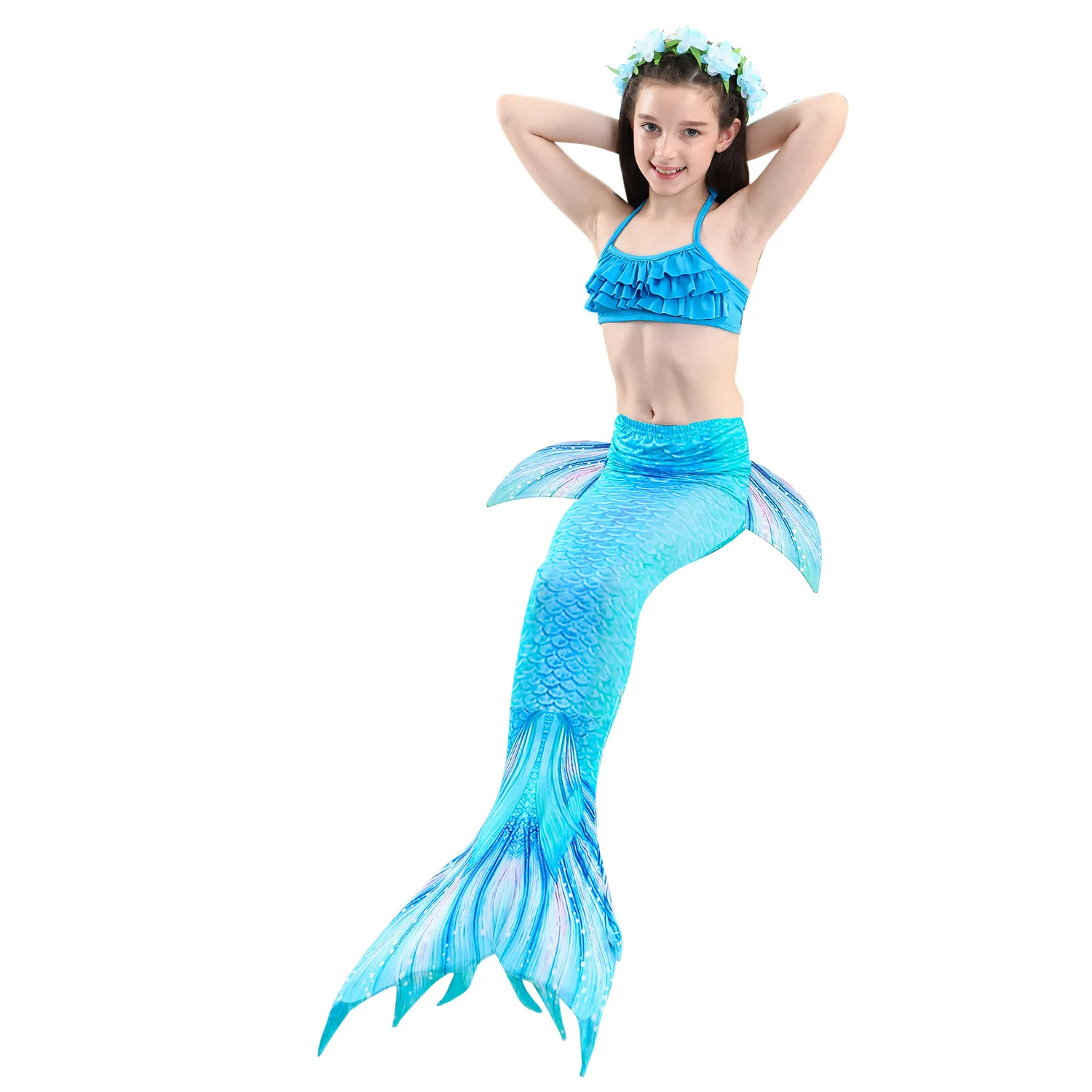 Mermaid tails with Monofin Fins Flipper mermaid Swimsuits swimming tail for Kids Girls Christmas Halloween Costumes