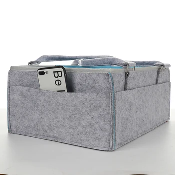 

Felt Cloth Storage Bag Foldable Baby Large Size Diaper Caddy Changing Table Organiser Toy Storage Basket Car Travel Organizer