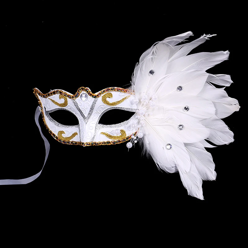 

Masquerade Feathers Eye Mask with Rhinestone Fashion Mask Fun Decoration mask halloween