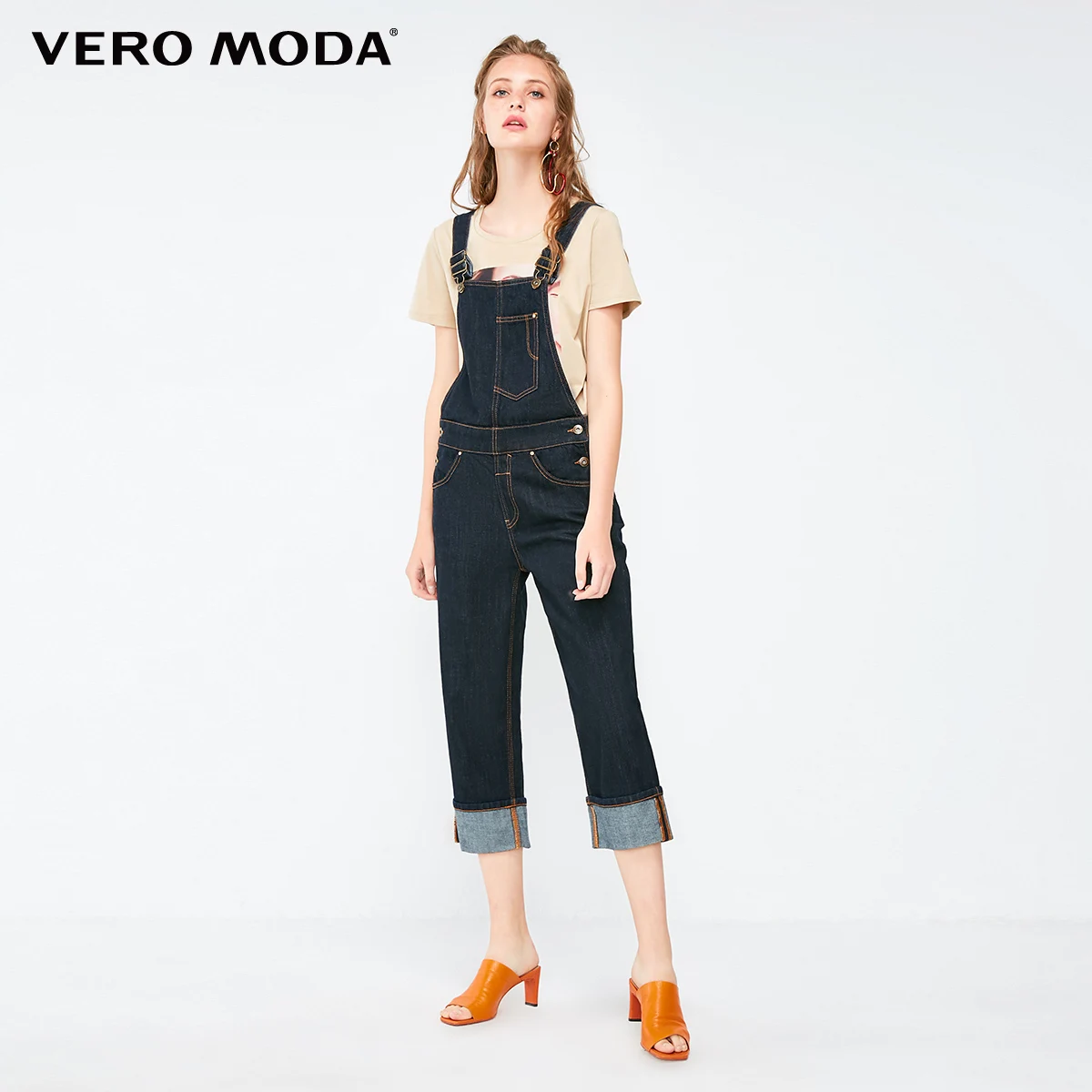 Vero Moda новые женские подвернутые регулируемые лямки джинсовые укороченные джинсы | 318364501