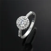 Top quality silver wedding rings with zircon women jewelry luxury romantic gift hot Cheap wholesale