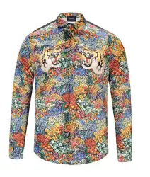 Высокая Новый 2017 Для мужчин цифровой 3D Leopard Тигр Мода хлопок Рубашки домашние муж. рубашка высокого качества карман с длинными рукавами Топ