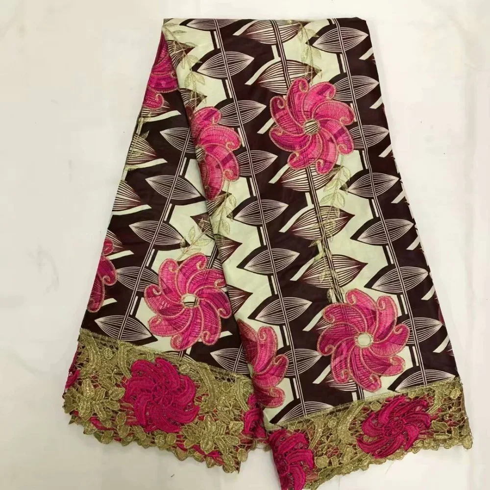 

Hot sales wax mix lace fabrics african wax cotton laces/High quality ankara prints wax mix embroidered lace!AE-3834