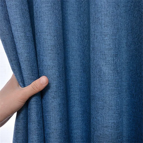 NORNE, новая ткань, однотонный цвет, искусственный Лен, Затемненные занавески для гостиной, современные, для спальни, на окно, занавески, для кухни, занавески, жалюзи - Цвет: Blue Cloth