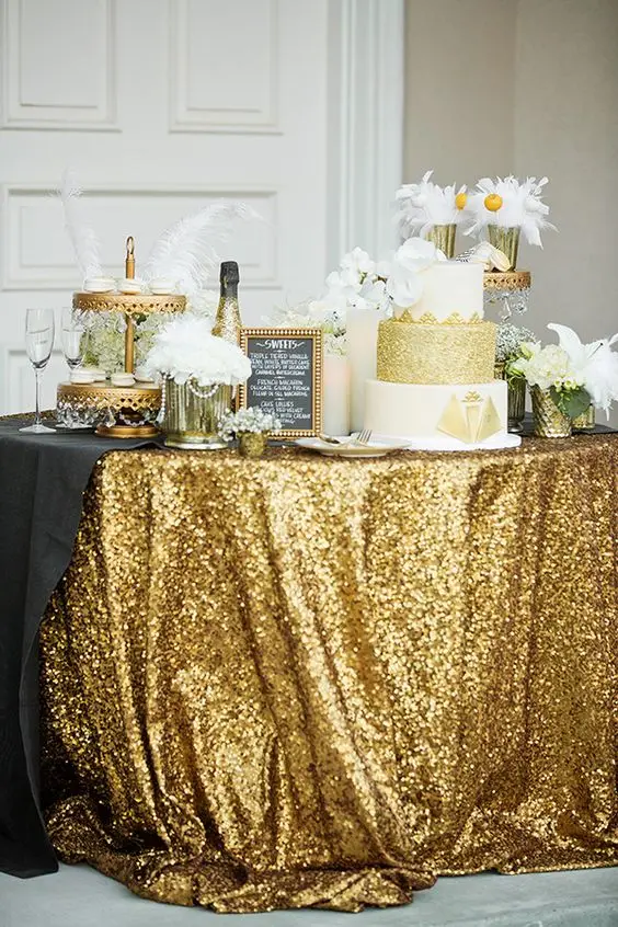Aliexpress 132in Round Sparkly Gold Sequin Table Cloth Aliexpress 132in Round Sparkly Gold Sequin Table Cloth Cake Tablecloths Linens For Wedding Birthday Party From