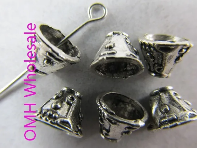 

OMH wholesale 125pcs 6.5x8.5mm DIY retro Jewelry accessories Tibet silver Zinc alloy flowers space beads caps for bracelet PJ99