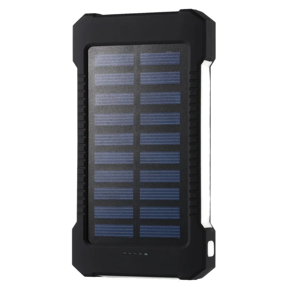 

300000mAh Portable Dual USB Compact Waterproof Powerful LED Light Solar Power Bank External Battery Charger With Hook