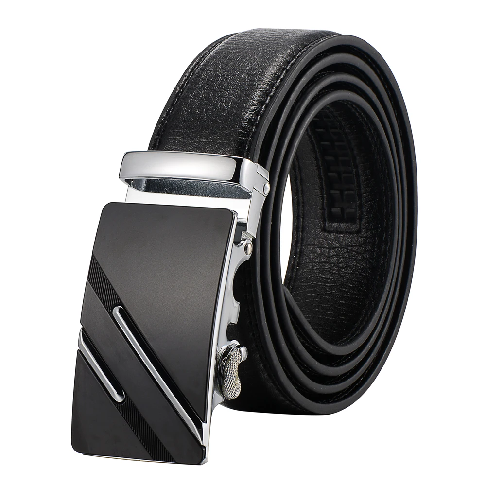 

Free shipping Cowhide Genuine Leather Belts For Men Automatic Ratchet Buckle belts