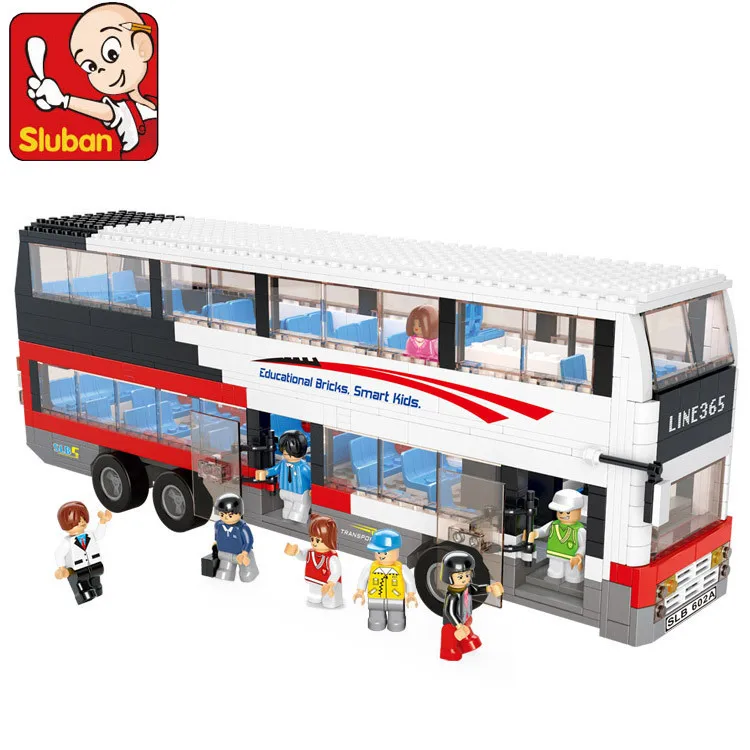 ФОТО Building Block Sets Compatible with lego new traffic double-deck bus 3D Construction Brick Educational Hobbies Toys for Kids