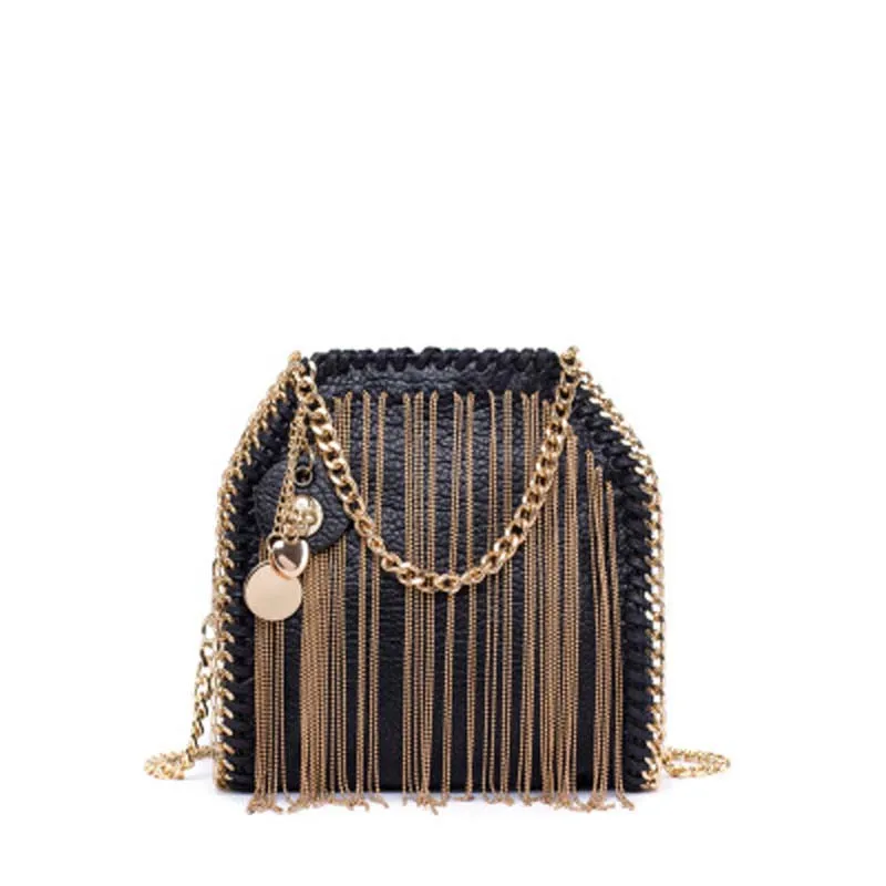 

2018 New Ladies chain clutch Fashion Retro Fringe Diagonal Bag Boho Style Shoulder Bag hand made handbags
