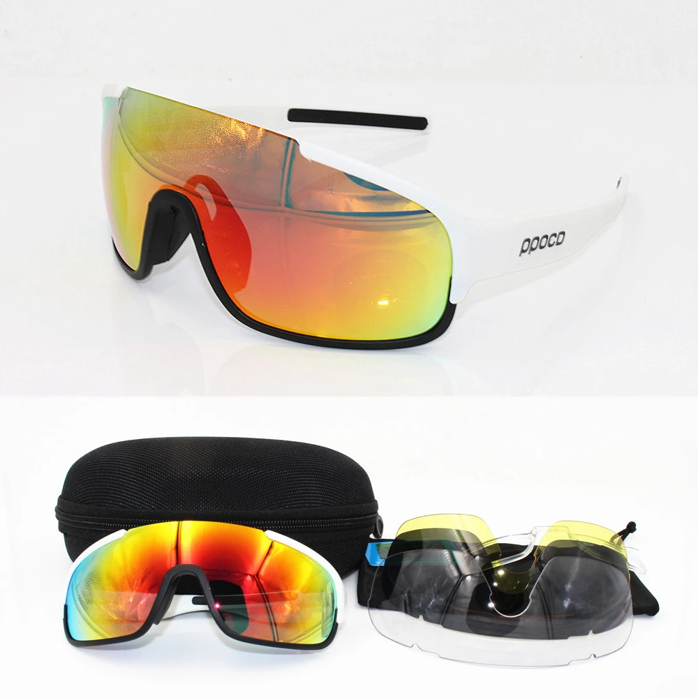 4 Lens Ski Goggles Airsoftsports Cycling Sunglasses Polarized Men Sport