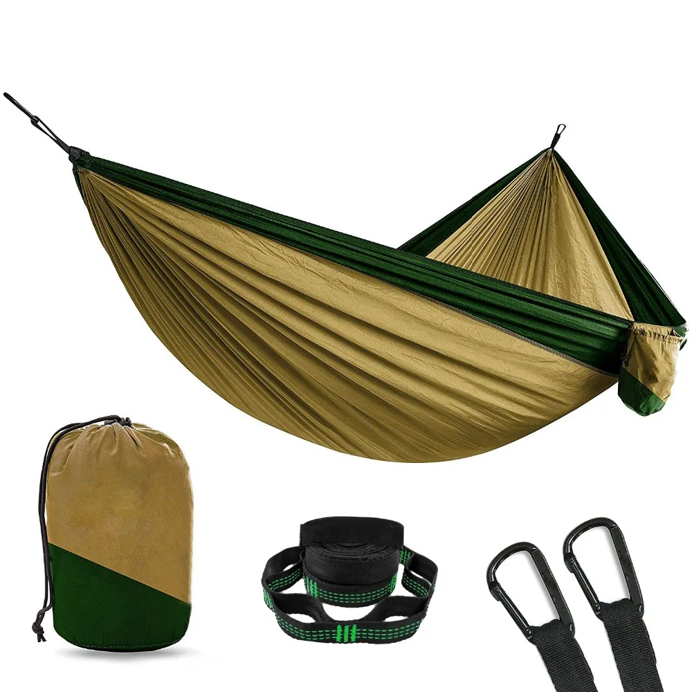 

2 Person Double Camping Ultralight Hammock Tree Straps XL 10 Foot Nylon Portable Outdoor Swing Hamac for Sitting Hanging Sale
