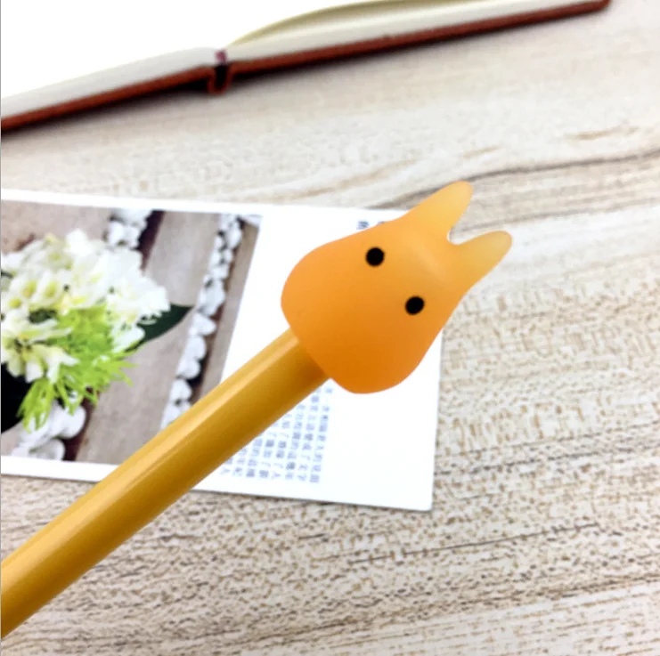 Детская ручка, креативная силиконовая гелевая ручка в виде шиншиллы, милые Мультяшные Обучающие канцелярские принадлежности, офисные школьные принадлежности, авторучка - Цвет: Orange