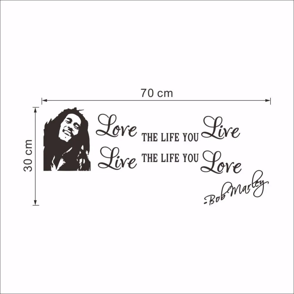 Removable Bob Marley Quotes Wall Stickers For Bathoom Living Rooms Poster Decoration Decals Wallpapers House Home Decor Mural Wall Sticker Stickers Forquote Wall Sticker Aliexpress