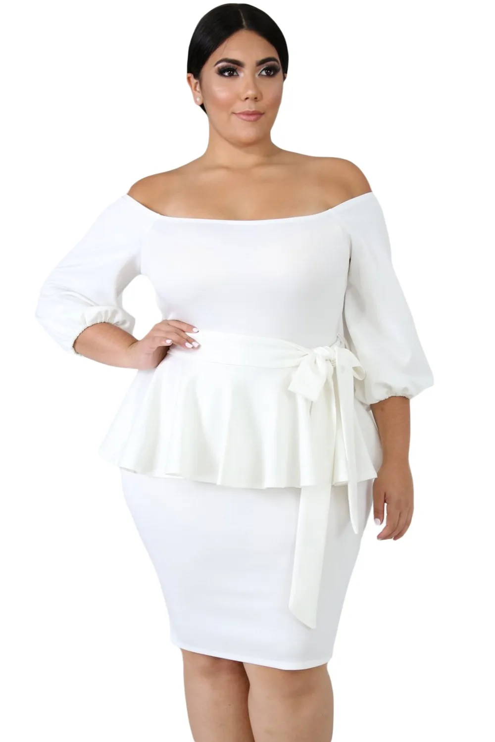 White-Sash-Tie-Plus-Size-Peplum-Dress-LC220596-1-1