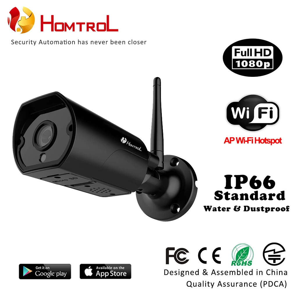 

1080P Full HD 2 Mega Pixel Wi-Fi Bullet IP Camera with IP66 Waterproof & Dustproof Standard and Duplex Two Way Talk & Onvif