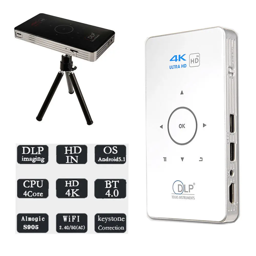 OTHA мини карманный проектор HD 2 ГБ/16 ГБ Портативный Android DLP Touch Pad WI FI 1080 P дома кино с