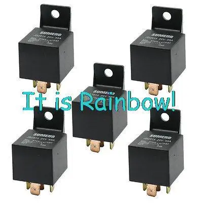 

Free Shipping 5 Pcs Insulation Shell Auto Vehicle Car Relay 5 Pins 1NO 1NC SPDT 24VDC 40A