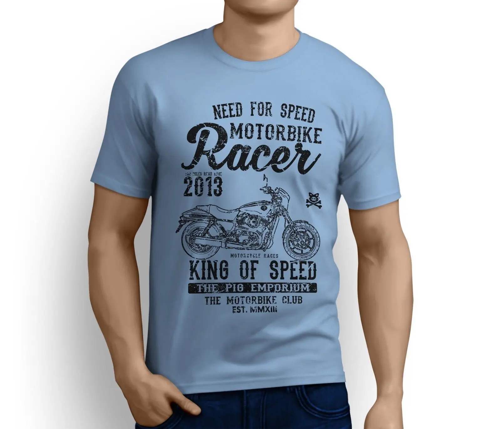 Повседневные хлопковые футболки King Of Speed American Motorbike Street 500 топы высокого качества