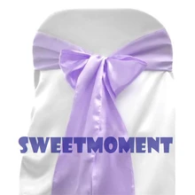 100 Лаванда Свадебный сатиновый стул створки нотлук чехлы для стульев для свадьбы лента на стул украшение стула