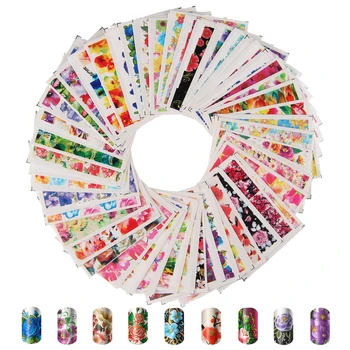 

50 Sheets/Set Nail Art Water Transfer Decals Mixed Design Nail Art Stickers Watermark Decals DIY Decoration For Random Patterns