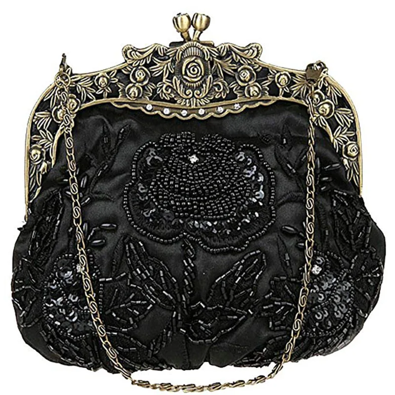

Women's Vintage Style Beaded And Sequined Evening Bag Wedding Party Handbag Clutch Purse