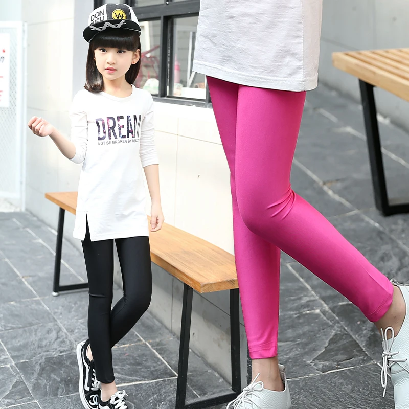 Children Fashion Portugal Glossy Pants Leggings Spring Summer Skinny