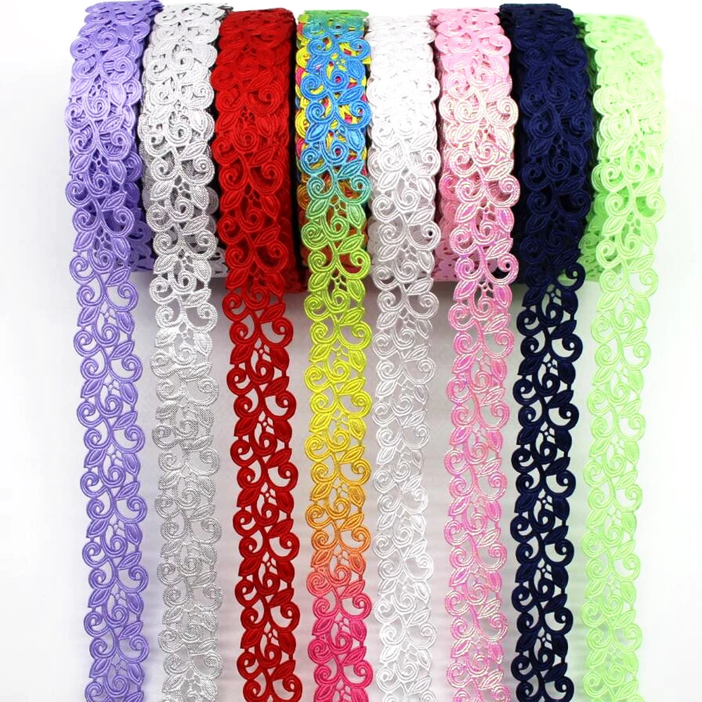 

New 1 '25mm Hollow lace ribbon 5y 10y 20y DIY handmade material clothing accessories headdress bow skirt edge flowers