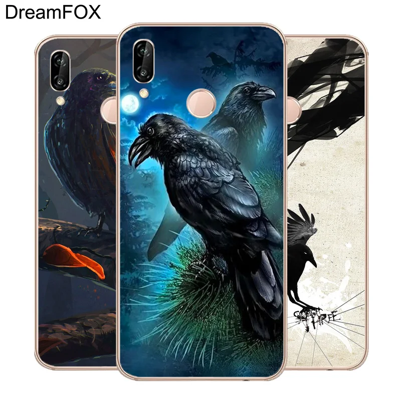 DREAMFOX M435 Crow Soft TPU Silicone Case Cover For Huawei Honor 6A 6C 7X 9 10 P20 P30 Lite Pro P Smart 2019 |