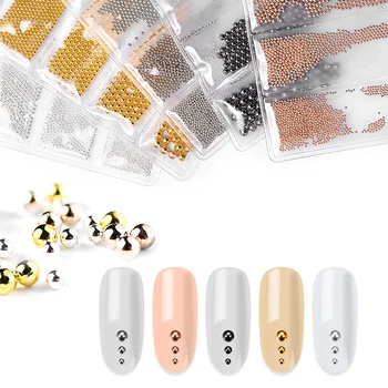 

Mixed 6 Sizes 0.8mm Micro Nail Beads Stainless Steel Decoration Studs Rose Gold Silver Caviar Manicure Nails Tips Accessories