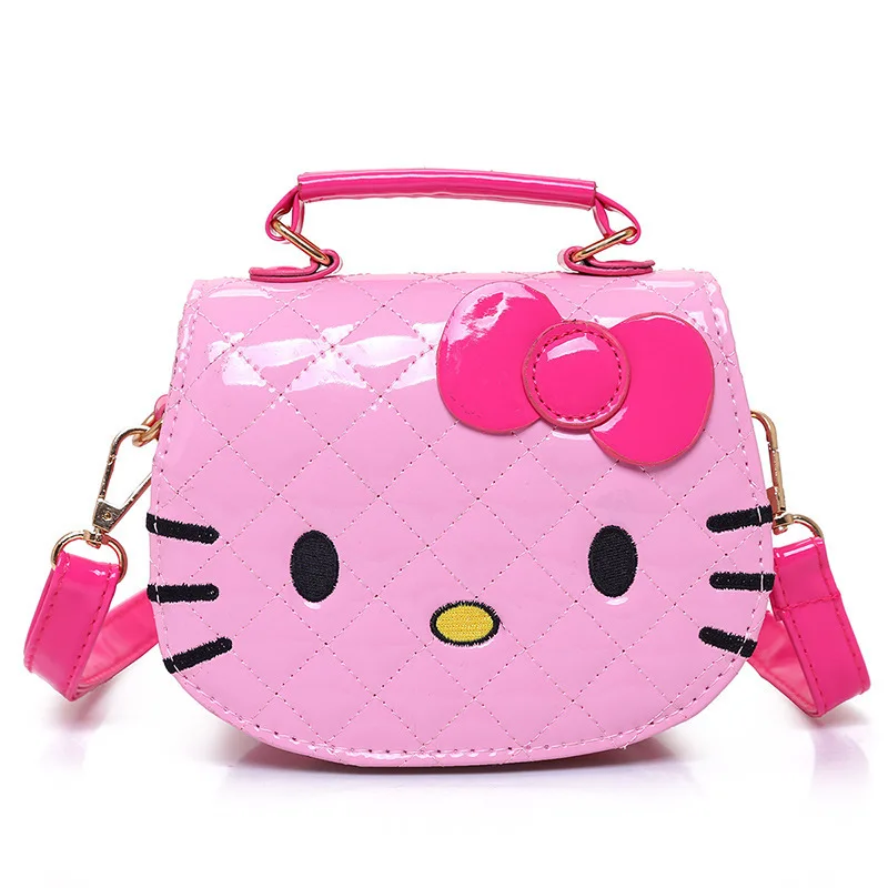 HELLO KITTY artoon, Детская сумка, сумка на плечо, сумка-мессенджер, KT cat, детская милая сумка принцессы, плюшевый рюкзак из искусственной кожи, подарок - Цвет: Красный