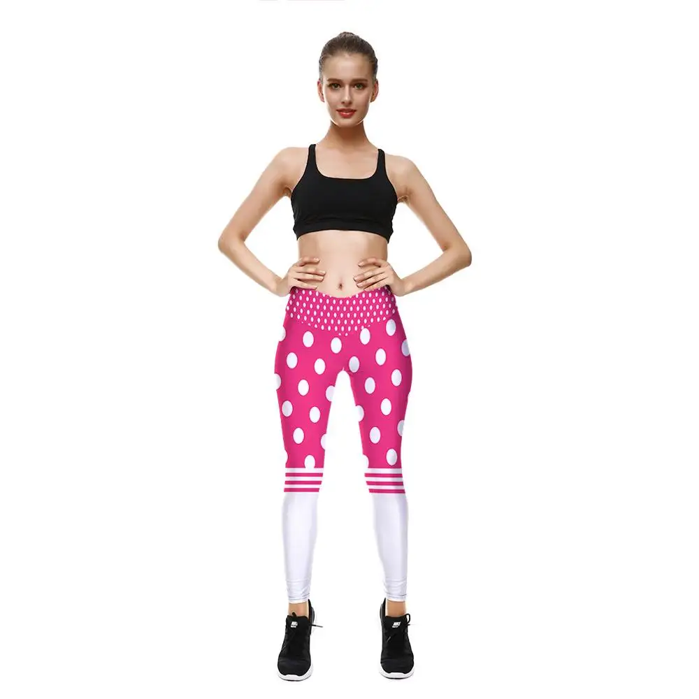 Maoxzon женские в горошек Высокая Талия Active Фитнес тонкие леггинсы девушку