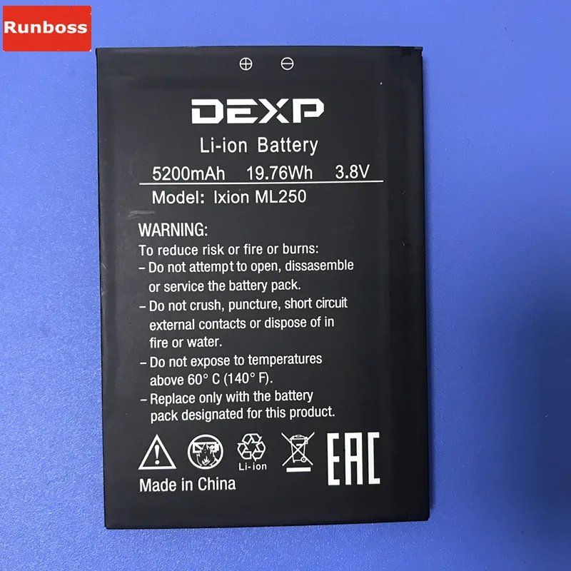 

Runboss 3.8V 5200mAh For DEXP Ixion ML250 Battery